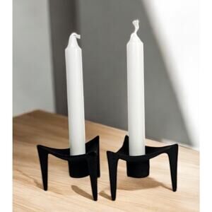 2 Dansk Jen Quistgarrd “tripod” Iron Triangle Candlestick Holder-Brutalist - MCM